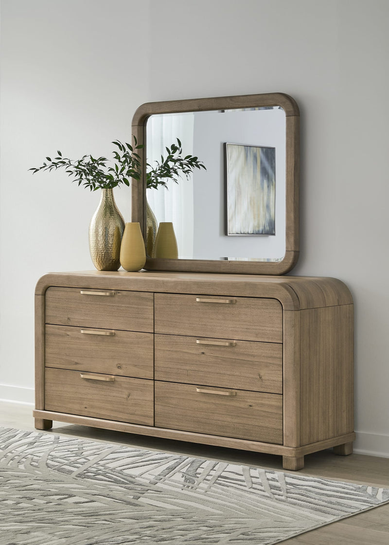 Kione Six Drawer Acacia Wood Dresser in Lioness