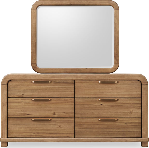Kione Six Drawer Acacia Wood Dresser in Lioness