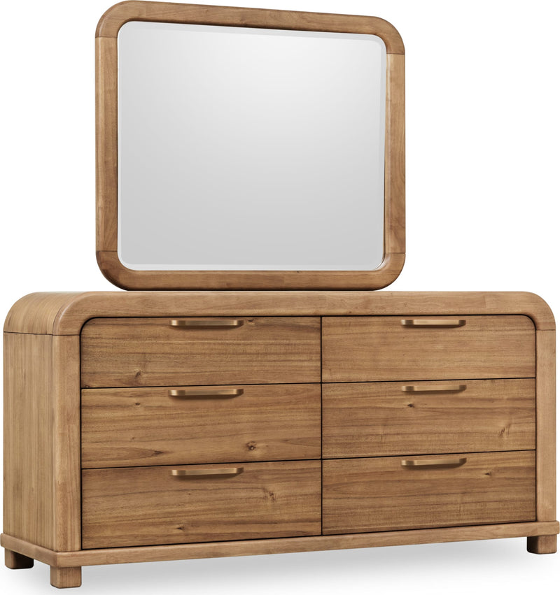 Kione Six Drawer Acacia Wood Dresser in Lioness