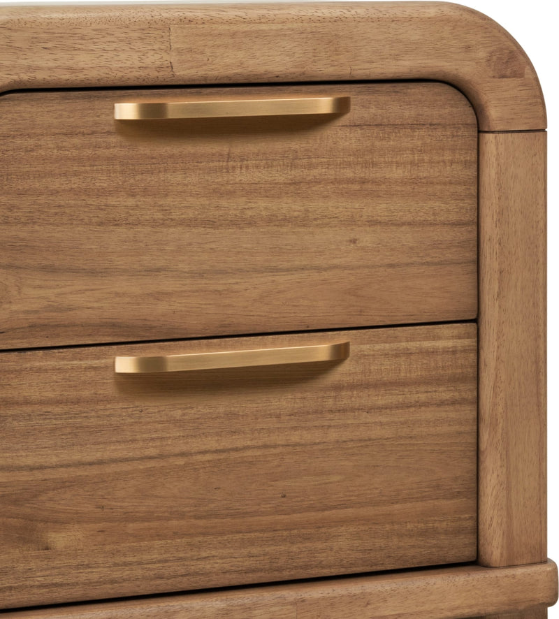 Kione Two Drawer Acacia Wood Nightstand in Lioness