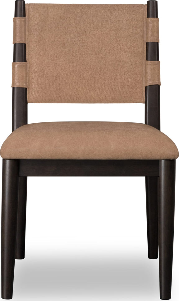 Koko Chenille Upholstered Dining Chair in Porcini and Minx