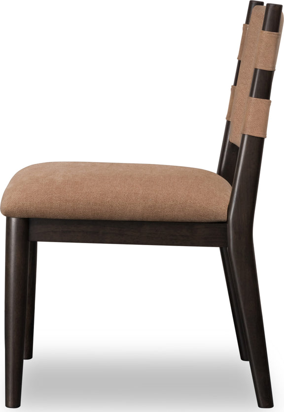 Koko Chenille Upholstered Dining Chair in Porcini and Minx
