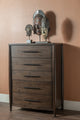 Koko Five Drawer Acacia Wood Chest in Minx