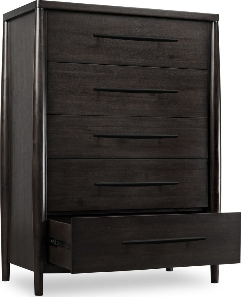 Koko Five Drawer Acacia Wood Chest in Minx