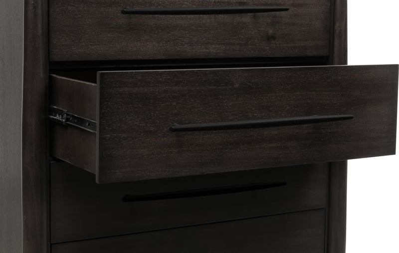 Koko Five Drawer Acacia Wood Chest in Minx