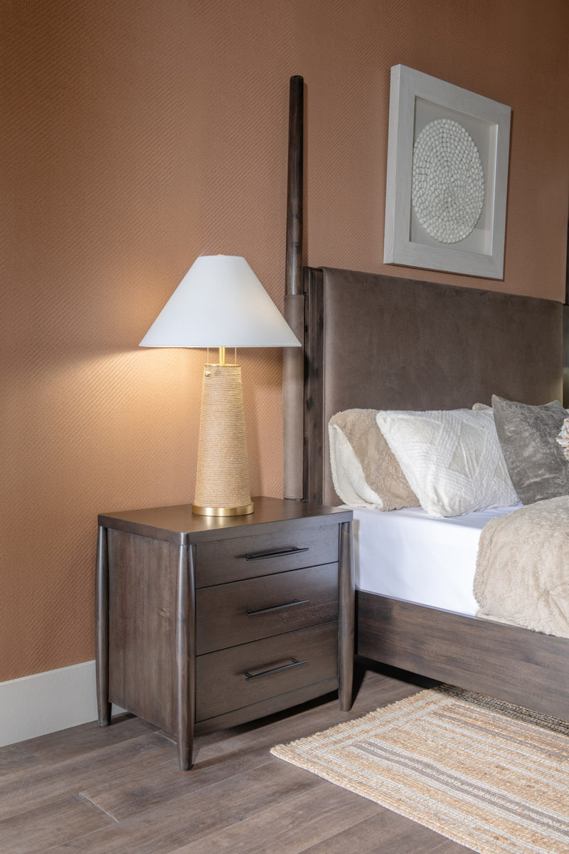 Koko Three Drawer Nightstand with Cord Management in Minx
