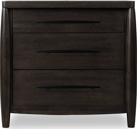 Koko Three Drawer Nightstand with Cord Management in Minx