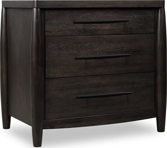 Koko Three Drawer Nightstand with Cord Management in Minx