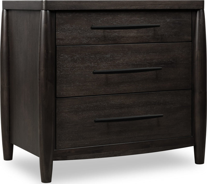 Koko Three Drawer Nightstand with Cord Management in Minx