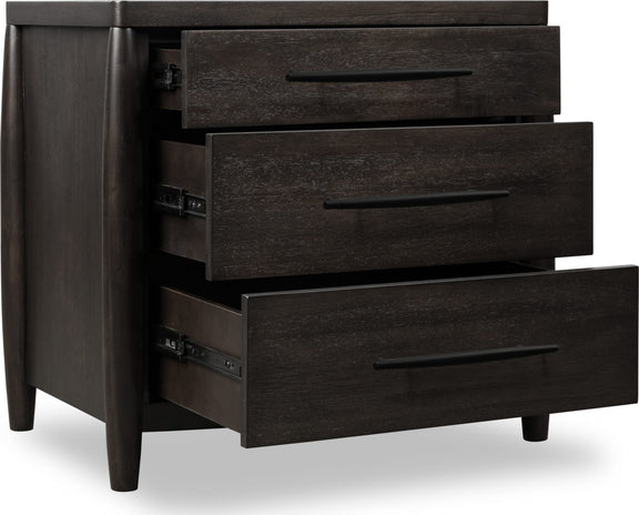 Koko Three Drawer Nightstand with Cord Management in Minx