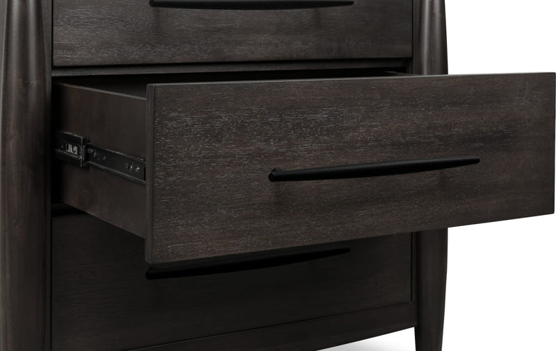 Koko Three Drawer Nightstand with Cord Management in Minx