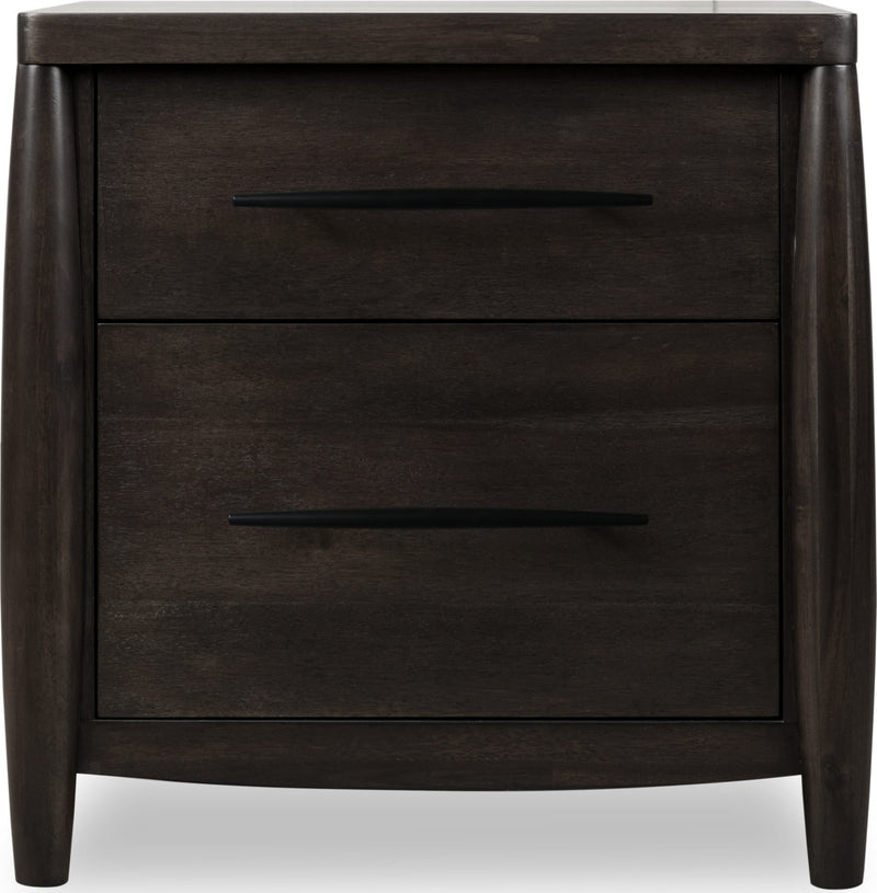 Koko Two Drawer Nightstand with Cord Management in Minx