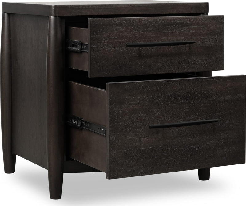 Koko Two Drawer Nightstand with Cord Management in Minx