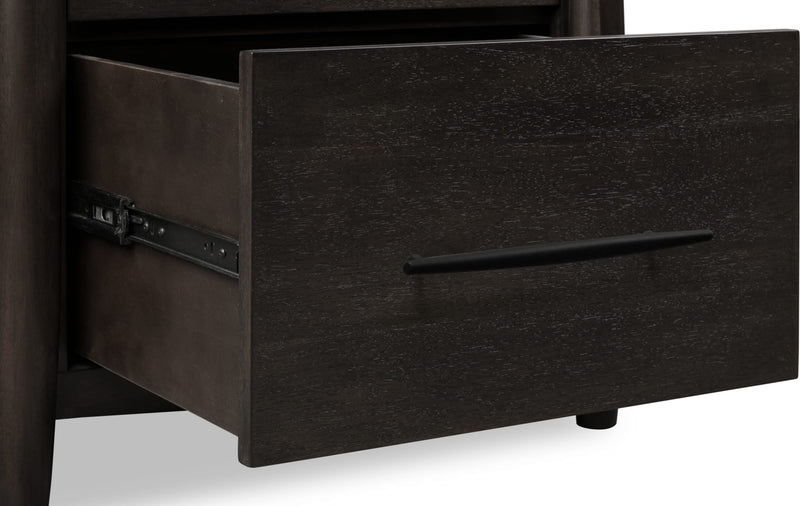 Koko Two Drawer Nightstand with Cord Management in Minx