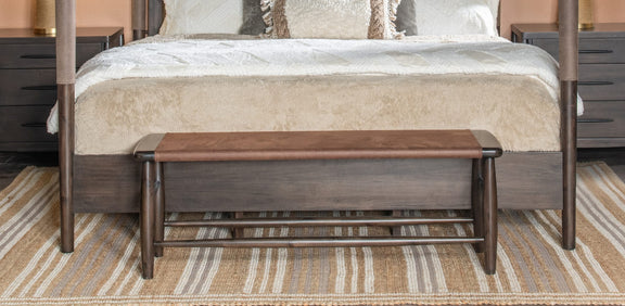 Koko Upholstered Bench in Minx