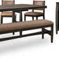 Koko Upholstered Dining Bench in Minx