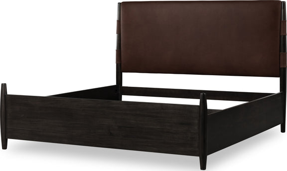 Koko Queen-size Upholstered Panel Bed in Minx