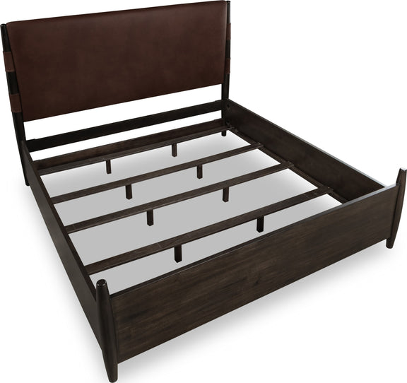 Koko Queen-size Upholstered Panel Bed in Minx