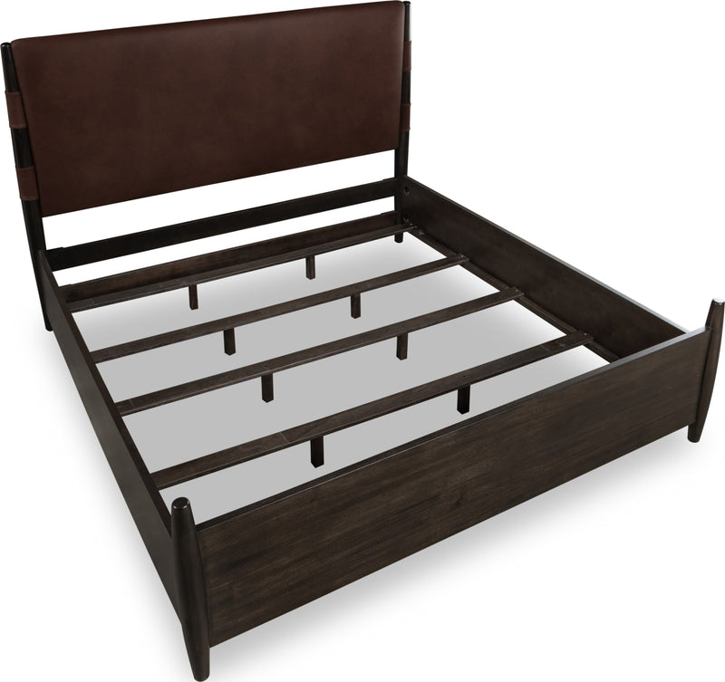 Koko Queen-size Upholstered Panel Bed in Minx