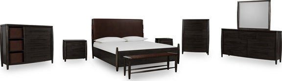 Koko King-size Upholstered Panel Bed in Minx