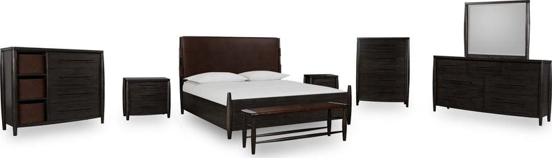 Koko King-size Upholstered Panel Bed in Minx
