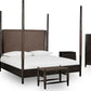 Koko California King-size Upholstered Poster Bed in Minx