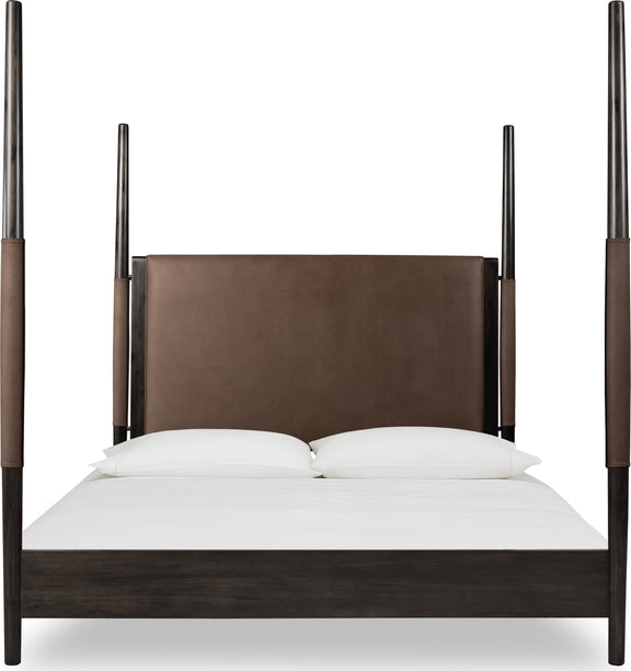 Koko King-size Upholstered Poster Bed in Minx