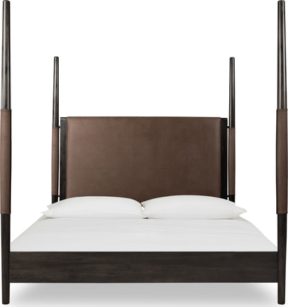 Koko Upholstered Poster Bed in Minx