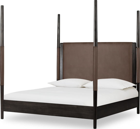 Koko California King-size Upholstered Poster Bed in Minx