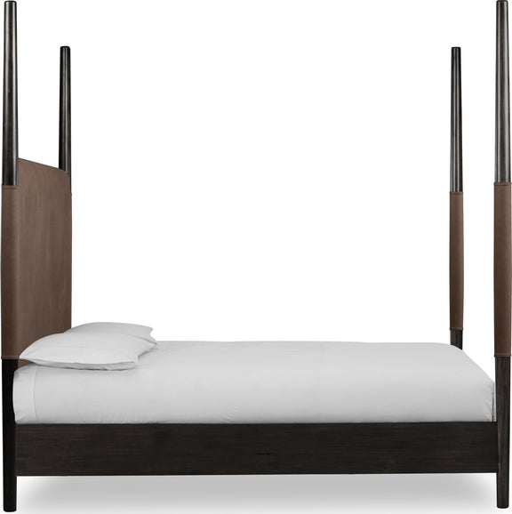 Koko Queen-size Upholstered Poster Bed in Minx