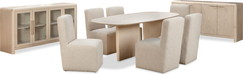 Liv Ash Wood Oval Dining Table in White Sand