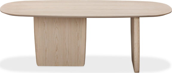 Liv Ash Wood Oval Dining Table in White Sand