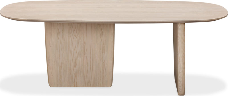 Liv Ash Wood Oval Dining Table in White Sand