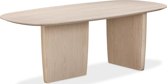 Liv Ash Wood Oval Dining Table in White Sand
