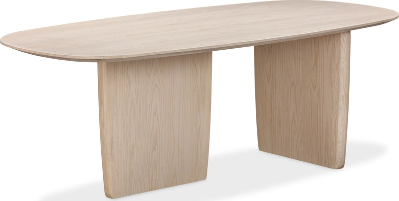 Liv Ash Wood Oval Dining Table in White Sand