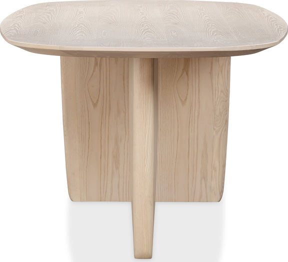 Liv Ash Wood Oval Dining Table in White Sand