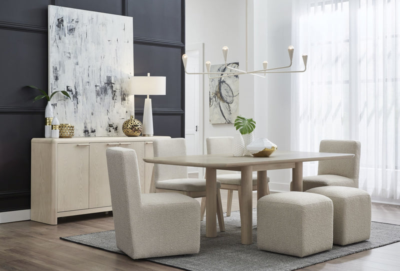 Liv Ash Wood Rectangular Dining Table in White Sand