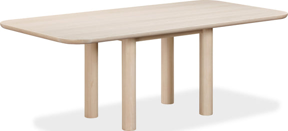 Liv Ash Wood Rectangular Dining Table in White Sand
