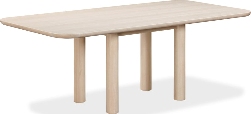 Liv Ash Wood Rectangular Dining Table in White Sand