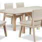 Liv Ash Wood Rectangular Dining Table in White Sand