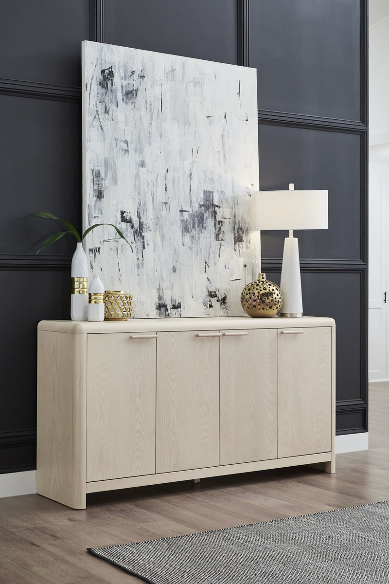 Liv Four Door Ash Wood Sideboard in White Sand