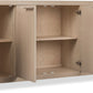 Liv Four Door Ash Wood Sideboard in White Sand