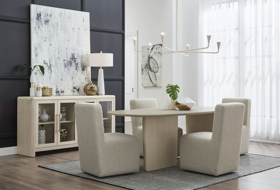 Liv Fully Upholstered Dining Chair in Brun Boucle