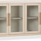 Liv Glass Door Ash Wood Sideboard in White Sand