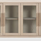 Liv Glass Door Ash Wood Sideboard in White Sand
