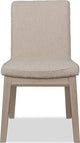 Liv Solid Wood Dining Chair in White Sand and Brun Boucle