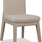 Liv Solid Wood Dining Chair in White Sand and Brun Boucle