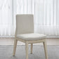 Liv Solid Wood Dining Chair in White Sand and Natural Linen