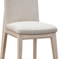 Liv Solid Wood Dining Chair in White Sand and Natural Linen