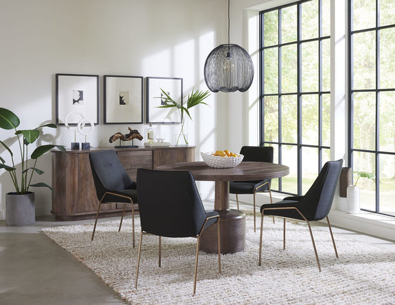 Liyana Solid Wood Round Dining Table in Natural Tan